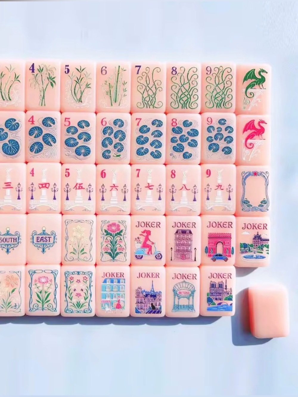 Pink Paris Mahjong Tiles - Picture 2 of 4